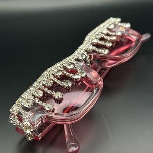 Crystal Embellished Pink Sunglasses